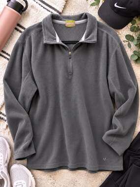 NordicTrack Gray Fleece Quarter Zip Pullover XL Athletic Sweatshirt Outdoor